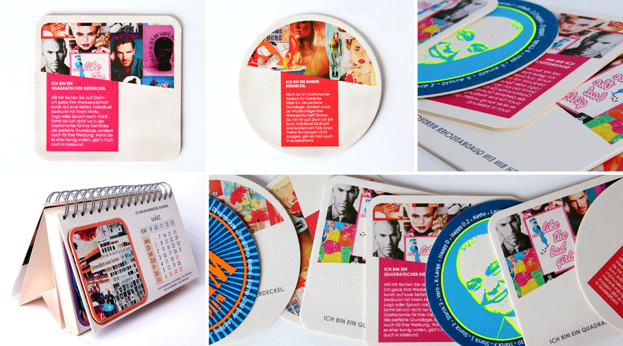 Bierdeckel, Bierdeckel-Karte und Bierdeckel-Kalender